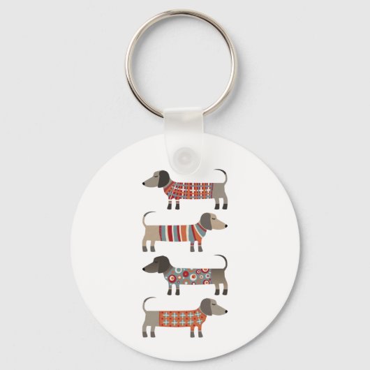 Dachshund Sause Dog Sleutelhanger (Voorkant)