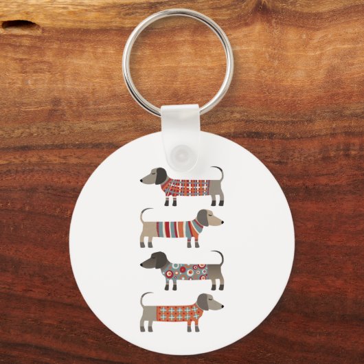 Dachshund Sause Dog Sleutelhanger (Voorkant)