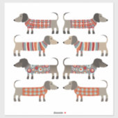 Dachshund Sause Dog Sticker (Vel)