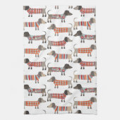 Dachshund Sause Dog Theedoek (Verticaal)