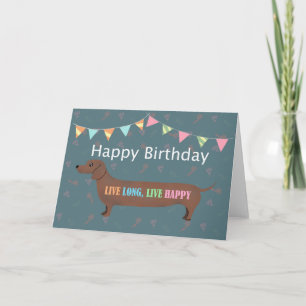 Dachshund Sause dog Wiener dog Funny Birthday Kaart