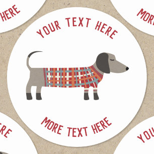 Dachshund Sause Wiener Dog Aangepaste tekst Ronde Sticker