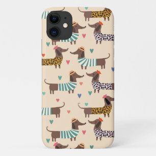 Dachshund Sause Wiener Dog Patroon iPhone 11 Hoesje