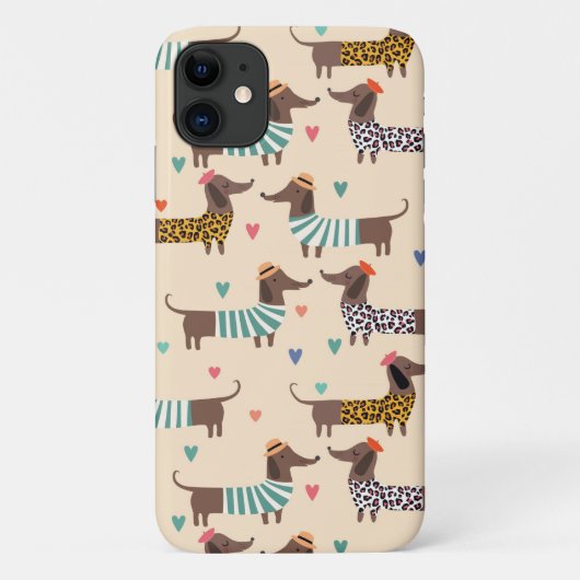 Dachshund Sause Wiener Dog Patroon Case-Mate iPhone Case (Achterkant)