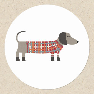 Dachshund Sause Wiener Dog Ronde Sticker