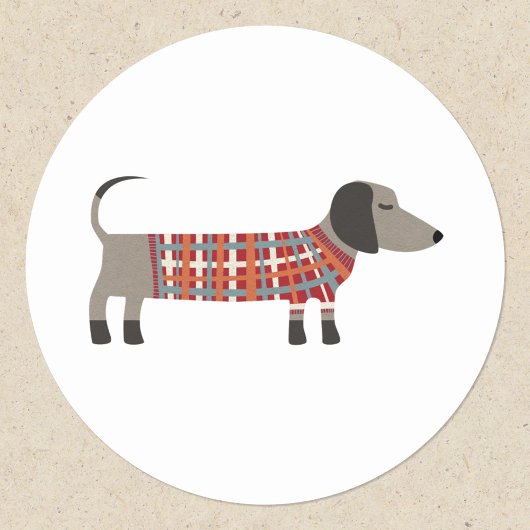 Dachshund Sause Wiener Dog Ronde Sticker