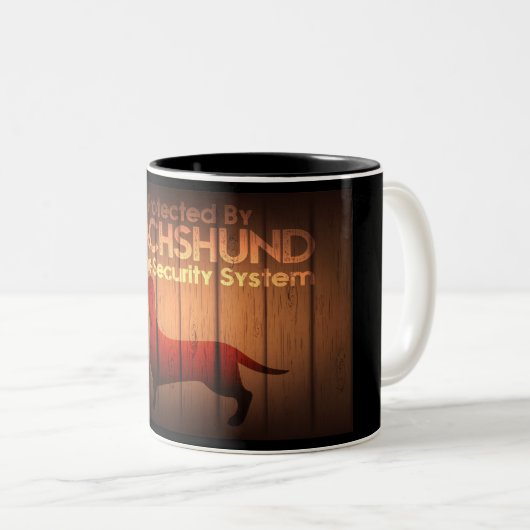 Dachshund Security Mug à deux tons (Devant droit)