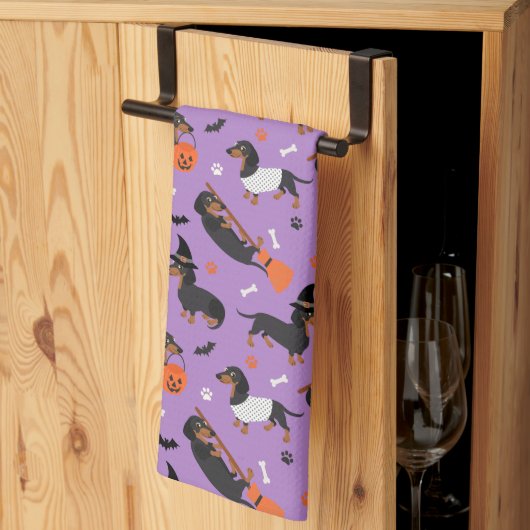 Dachshund Serviette de cuisine Halloween (Pliage en tiers)