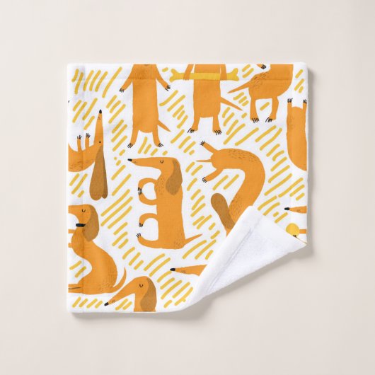Dachshund Serviette Ensemble Wiener Chien Décor Sa (Gant de toilette)
