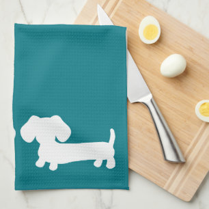 Dachshund Serviette Turquoise Wiener Chien Moms &