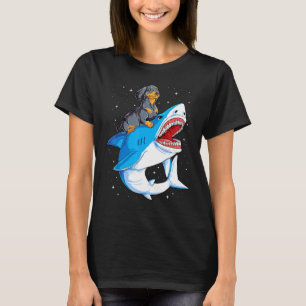 Dachshund Shark Kinder Boys Mannen Space Galaxy Ja T-shirt