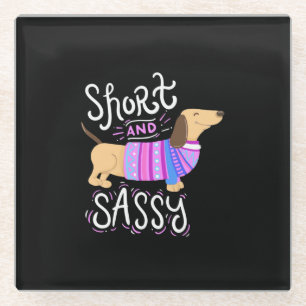 Dachshund Short en Sassy Glazen Onderzetter