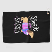 Dachshund Short en Sassy Golfhanddoek (Horizontaal)