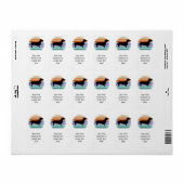 Dachshund Short Hair - Silhouette 1 Etiket (Full Sheet)