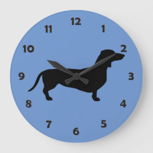 Dachshund Short Hair - Silhouette 1 Grote Klok