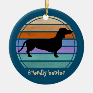 Dachshund Short Hair - Silhouette 1 Keramisch Ornament