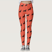 Dachshund Short Hair - Silhouette 1 Leggings (Voorkant)