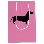 Dachshund Short Hair - Silhouette 1 Medium Cadeauzakje (Achterkant)