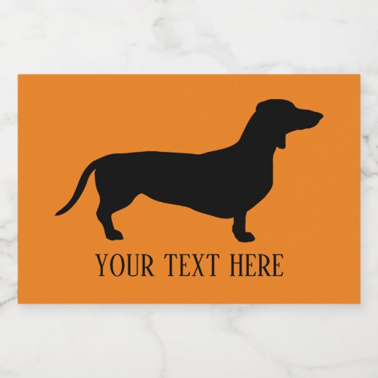 Dachshund Short Hair - Silhouette 1 Voedselcontainer Etiket (Enkel label)
