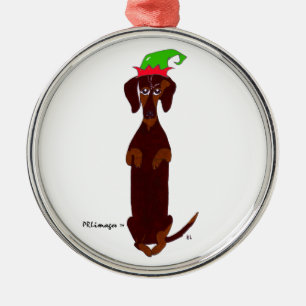 Dachshund Sidney kerstversiering Metalen Ornament