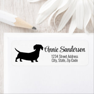 Dachshund Silhouet Etiket