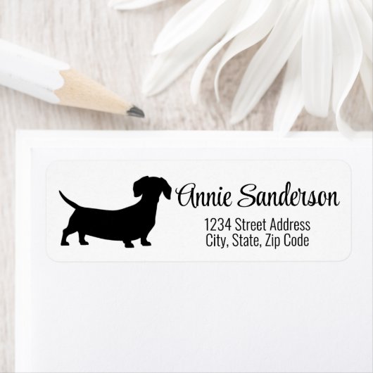 Dachshund Silhouet Etiket (Insitu)