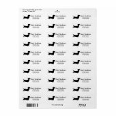Dachshund Silhouet Etiket (Full Sheet)