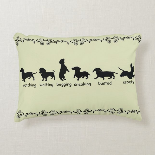 Dachshund Silhouet Kussen (Voorkant)