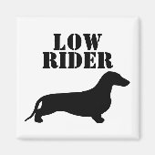 Dachshund silhouette black + jouw ideeën magneet (Voorkant)