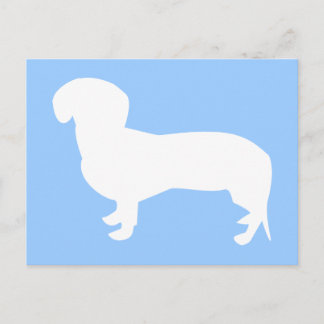 Dachshund Silhouette Blue Briefkaart