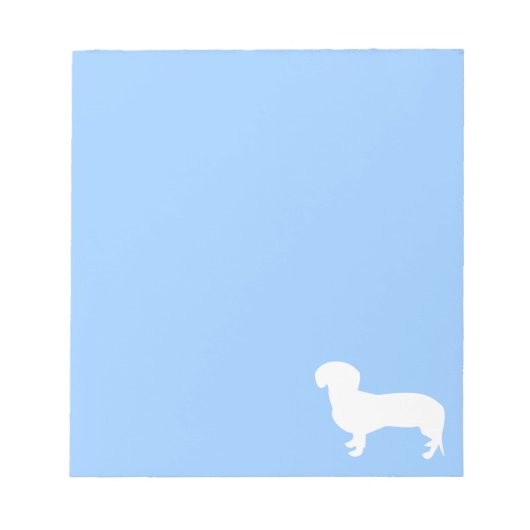 Dachshund Silhouette Blue Notitieblok (Voorkant)