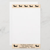 Dachshund Silhouette Briefpapier schrijfpapier (Voorkant / Achterkant)
