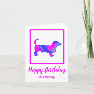 Dachshund Silhouette Chien drôle Carte d'anniversa