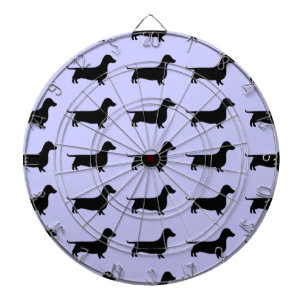 Dachshund Silhouette elke kleurendartkaart Dartbord