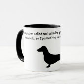Dachshund Silhouette Funny Café Mug (Devant gauche)