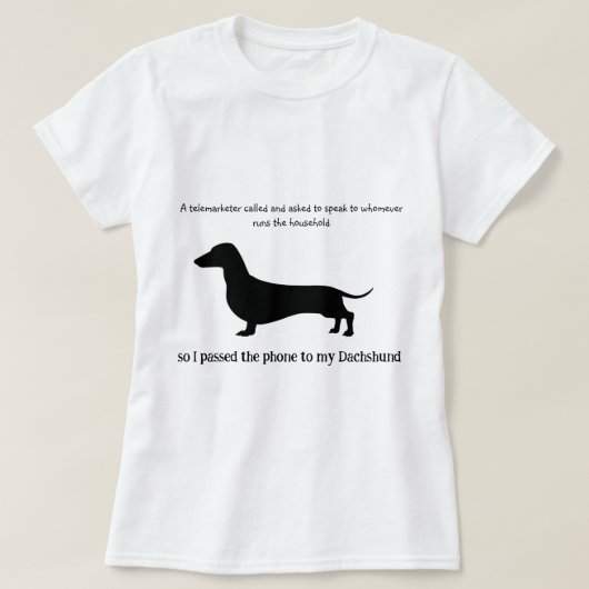 Dachshund Silhouette Grappig T-shirt (Design voorkant)