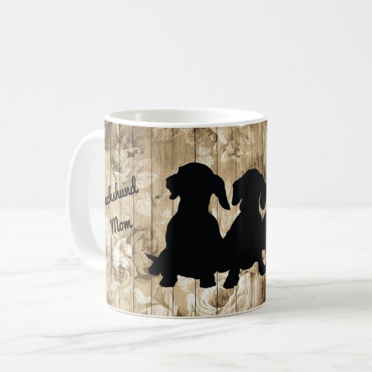 Dachshund Silhouette Mug (Devant gauche)