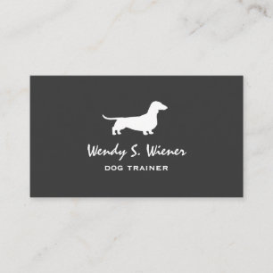 Dachshund Silhouette Pet Wiener Dog Gray and White Visitekaartje