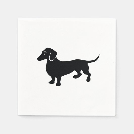 Dachshund Silhouette Servetten (Voorkant)