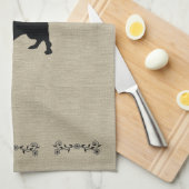 Dachshund Silhouette Serviette de cuisine (Quart Plié)