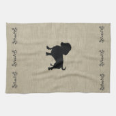 Dachshund Silhouette Serviette de cuisine (Horizontal)