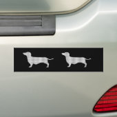 Dachshund Silhouette uit Velen Bumpersticker (Op auto)