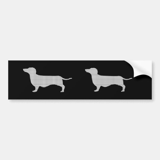Dachshund Silhouette uit Velen Bumpersticker (Voorkant)