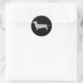 Dachshund Silhouette uit Velen Ronde Sticker (Tas)