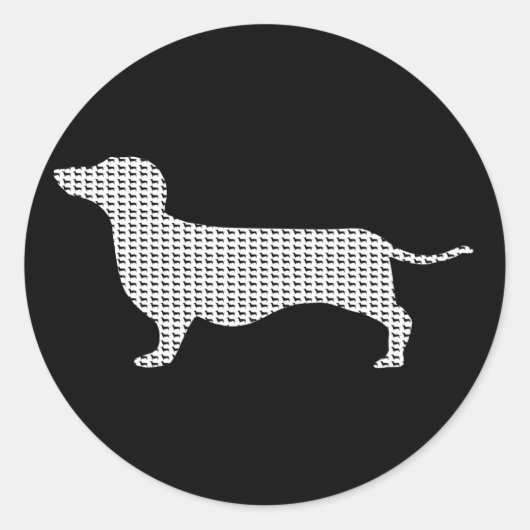 Dachshund Silhouette uit Velen Ronde Sticker (Voorkant)