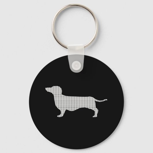 Dachshund Silhouette uit Velen Sleutelhanger (Voorkant)