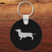 Dachshund Silhouette uit Velen Sleutelhanger (Voorkant)