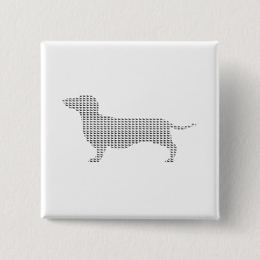 Dachshund Silhouette uit Velen Vierkante Button 5,1 Cm (Voorkant)