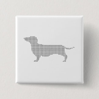 Dachshund Silhouette uit Velen Vierkante Button 5,1 Cm