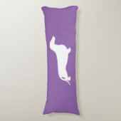 Dachshund silhouette white + jouw ideeën lichaamskussen (Voorkant Verticaal)